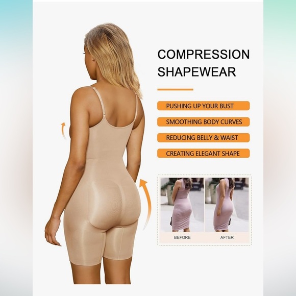 NWT SHAPERX Shapewear Bodysuit Tummy Control Body Shaper Seamless Sculpting - Picture 4 of 6